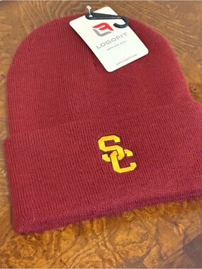 Maroon USC Embroidered Cuffed Beanie